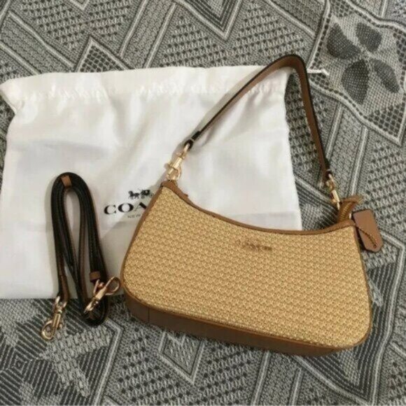 Designer Coach Teri Straw Bag